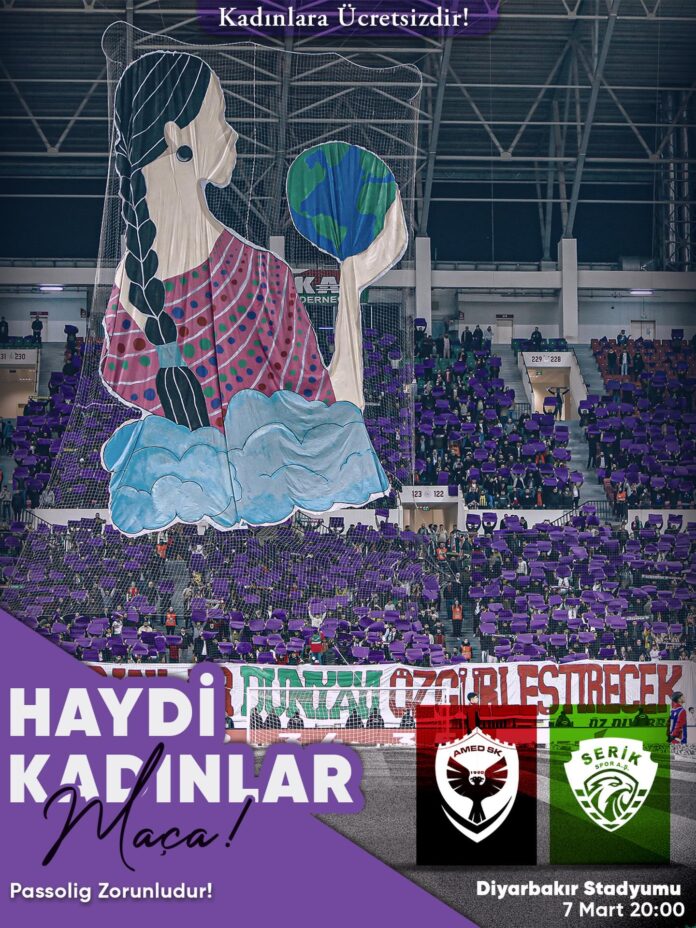 Amedspor-Serikspor maçı kadınlara ücretsiz