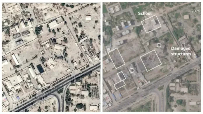 ABD ve İsrail'in vurması sonucu 160'tan fazla çocuğa mezar olan okulun uydu görüntüsü çıktı